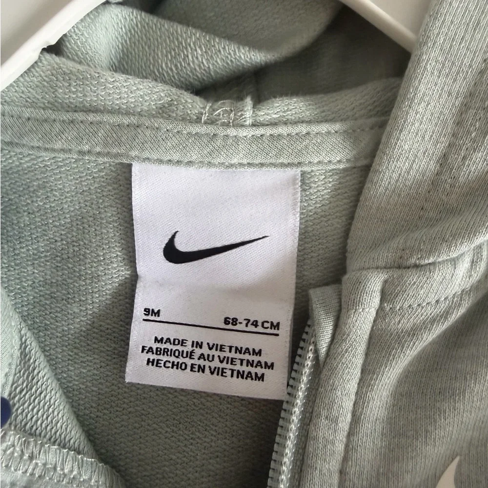 Nike Kids Sage Green Hooded Zip One-Piece - Picture 3 of 3